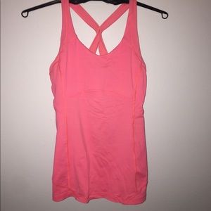 •Pink Lululemon Tank Top With Bra•